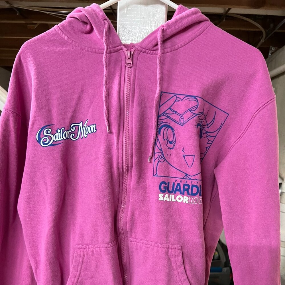 Sailor Moon Pink Zip-Up Hoodie - Size Medium - Adorable & Magical Style
